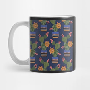 Cactus Pot Plants in a navy sky Mug